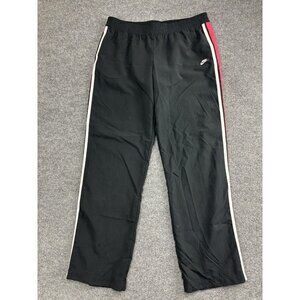 Nike Pants Womens Large Black Red Track Athletic Warmup Polyester Sport Joggers